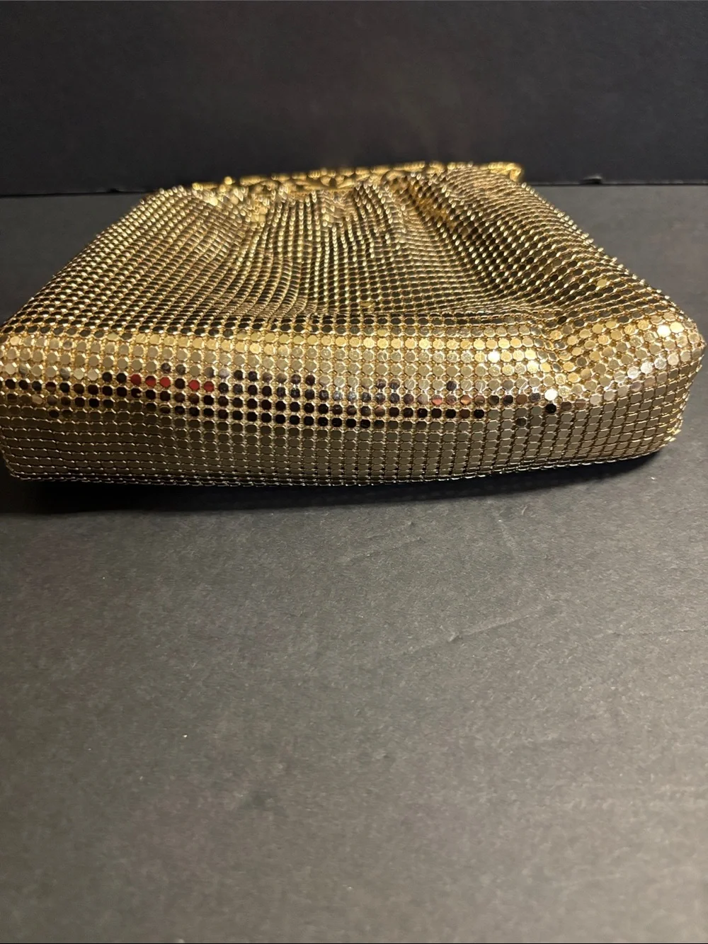 Gold Metallic Mesh Evening Clutch - Andre’ Cellini